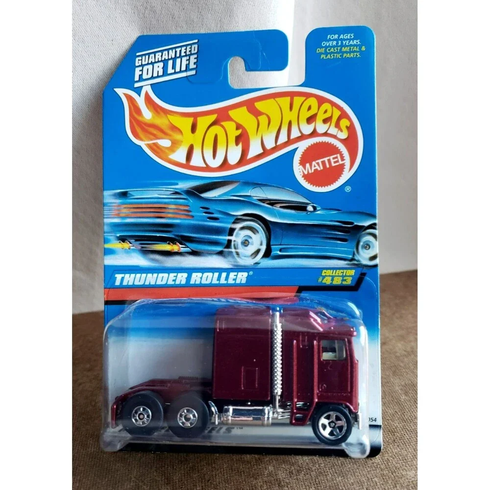 1996 Hot Wheel THUNDER ROLLER Metalflake Dark RED 483 MAINLINE SERIES 16054 1:64